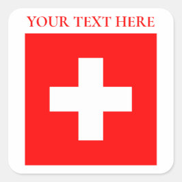 オーダーメイド スイス国旗 スイス ヨーロッパ スクエアシール