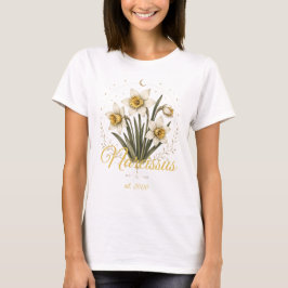 オーダーメイド スイセン 誕生花 名前入りTシャツ Tシャツ
