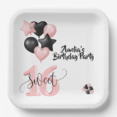 オーダーメイド スイート16 誕生日紙皿 ペーパープレート (正面)