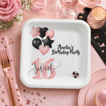 オーダーメイド スイート16 誕生日紙皿