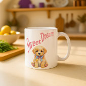 オーダーメイド"スウィートドリーム"子犬の水彩マグ コーヒーマグカップ