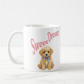 オーダーメイド"スウィートドリーム"子犬の水彩マグ コーヒーマグカップ (左)