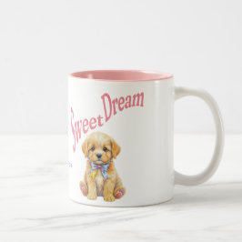 オーダーメイド"スウィートドリーム"子犬の水彩マグ ツートーンマグカップ