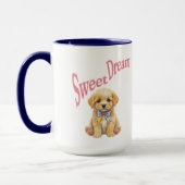 オーダーメイド"スウィートドリーム"子犬の水彩マグ マグカップ (左)