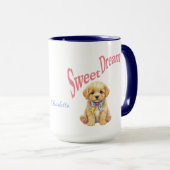 オーダーメイド"スウィートドリーム"子犬の水彩マグ マグカップ (正面右)