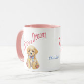 オーダーメイド "スウィートドリーム" 子犬の水彩マグ マグカップ (正面左)