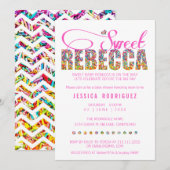 オーダーメイド スウィート レベッカ キャンディー ベイビー シャワーの招待状 招待状 (正面/裏面)