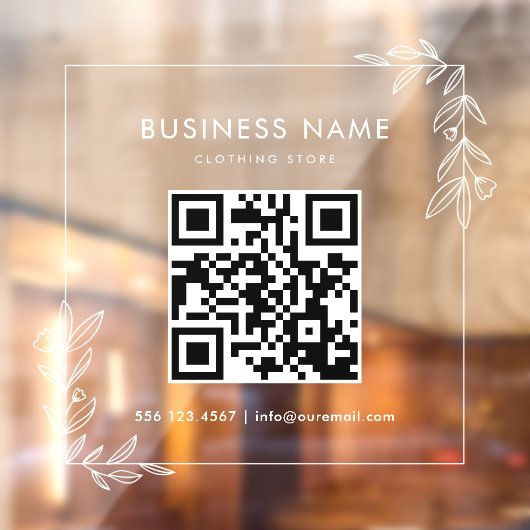 オーダーメイド スクエア ビジネス QR コード サイン ウィンドウ クリング ウィンドウサイン (シート2)