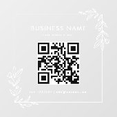オーダーメイド スクエア ビジネス QR コード サイン ウィンドウ クリング ウィンドウサイン (シート)
