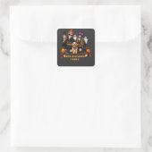 オーダーメイド スケルトン ハロウィン おばけTシャツ スクエアシール (バッグ)