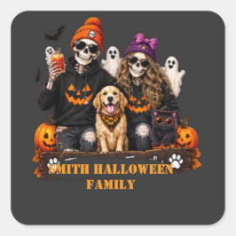 オーダーメイド スケルトン ハロウィン おばけTシャツ スクエアシール