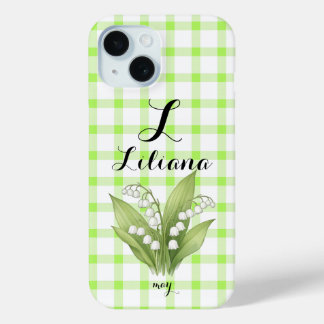 オーダーメイド スズラン ネーム 手帳型スマホケース iPhone 15ケース