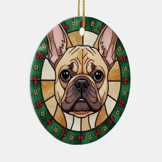 オーダーメイド ステンドグラス効果 犬の名前 クリスマス セラミックオーナメント (右)