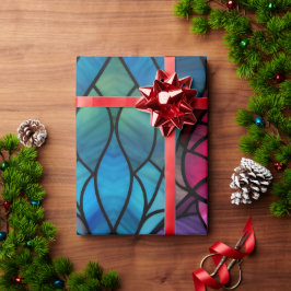 オーダーメイド ステンドグラス クリスマス ホリデー ラッピングペーパー