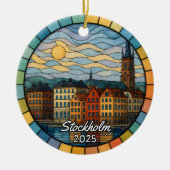 オーダーメイド ステンドグラス ストックホルム スウェーデン セラミックオーナメント (正面)