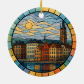 オーダーメイド ステンドグラス ストックホルム スウェーデン セラミックオーナメント (裏面)