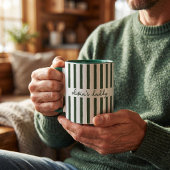 オーダーメイド ストライプ 子供の名前入り コーヒーマグ お父さん用 マグカップ