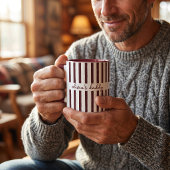 オーダーメイド ストライプ 子供の名前入り コーヒーマグ お父さん用 マグカップ