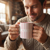 オーダーメイド ストライプ 子供の名前入り コーヒーマグ お父さん用 マグカップ