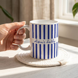 オーダーメイド ストライプ 子供の名前入り ダッドマグ コーヒーカップ