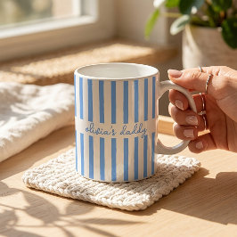 オーダーメイド ストライプ 子供の名前入り ダッドマグ コーヒーマグカップ
