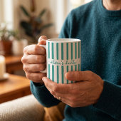 オーダーメイド ストライプ 子供の名前入り ダッドマグ コーヒーマグカップ