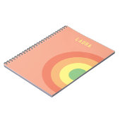 オーダーメイド スパイラル ノートブック ターゲット レインボー ピンク, ピーチ (左側)
