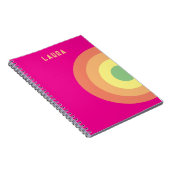 オーダーメイド スパイラル ノートブック ターゲット レインボー ピンク, ピーチ (右側)