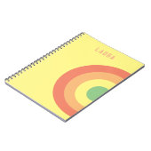 オーダーメイド スパイラル ノートブック ターゲット レインボー ピンク, ピーチ (左側)