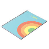 オーダーメイド スパイラル ノートブック ターゲット レインボー ブルー, ピーチ (左側)