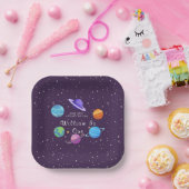 オーダーメイド スペース 誕生日 紙皿 太陽系 (パーティー)