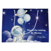 オーダーメイド スペース 誕生日 記念品 袋 ラージペーパーバッグ (正面)