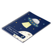 オーダーメイド スペースUFO月 名前 学校 ノートブック (左側)