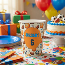 オーダーメイド スポーツ 誕生日 ペーパークリップ 紙コップ