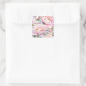 オーダーメイド ソフトピンク 牡丹 ブライズパーティー スクエアシール (バッグ)