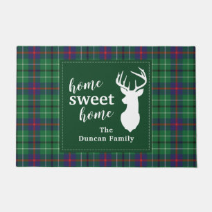 オーダーメイド タータンチェックのクリスマス Plaid Sweet Home ドアマット