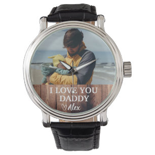 オーダーメイド ダディ 時計 I Love You Daddy 写真入り