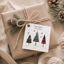 オーダーメイド チェック柄 クリスマスツリー 家族の名前 