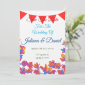 オーダーメイド チャーミング フラワーズ ウォーターカラー イベント 招待状 (スタンド正面)