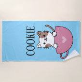オーダーメイド ティーカップ キャット ビーチタオル (正面)