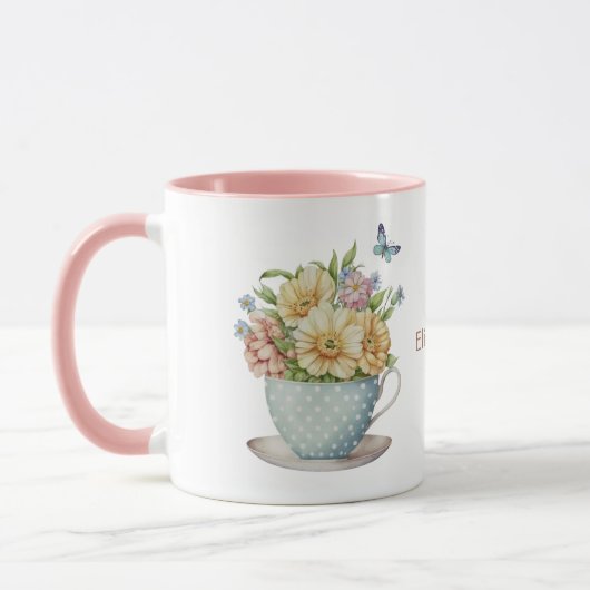 オーダーメイド ティーカップ コーヒーマグの花 マグカップ (左)