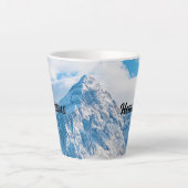 オーダーメイド ティー コーヒー 天国 テキスト スカイブルー 画像 カフェラテマグ (正面)