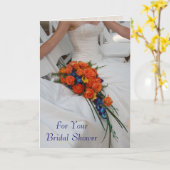 オーダーメイド テキスト ウェディング シャワー ギフト カード (黄色い花)