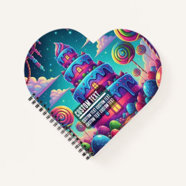 オーダーメイド テキスト ファンシー キャンディー 城の塔 スイート ノートブック