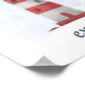 オーダーメイド テキスト 赤 白 灯台 海洋 ナウチカル ポスター (角)