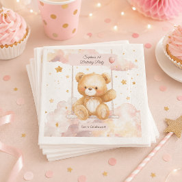 オーダーメイド テディベアの誕生日 コースター スタンダードカクテルナプキン