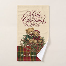 オーダーメイド テディベア クリスマスソリ ハンドタオル
