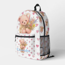 オーダーメイド テディベア 野の花 プリントバックパック