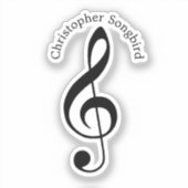 オーダーメイド ト音記号 ステッカー シール (正面)