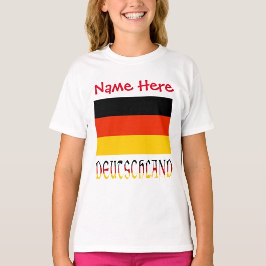 オーダーメイド ドイツ旗 Heritage 女の子用 Tシャツ (正面)